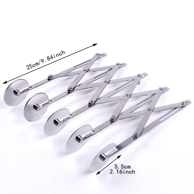 Stainless Steel 5 Wheels Cutter Dough Divider Side Pasta Knife Flexible Roller Blade Pizza Pastry Peeler Bake Tool