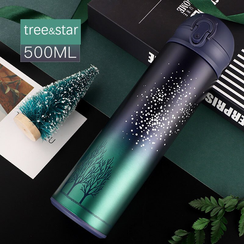 stainless steel thermos bottle double wall water bottle for travel camping hiking cycling