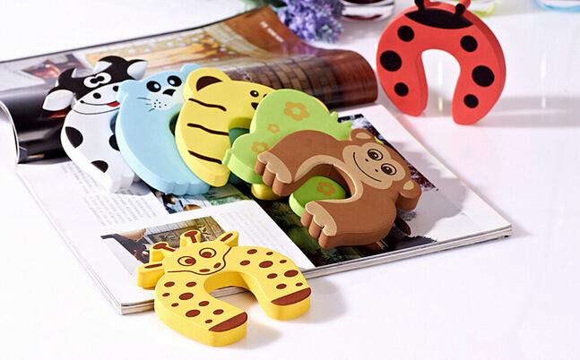 Tegneserie blad snegl fødder tiger mus sommerfugl abe gummi kile dør stopper prop til baby beskytter sikkerheds dør klemme eva