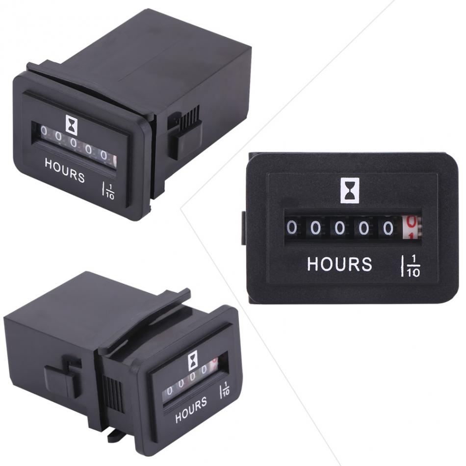 DC 6-80V Sealed Mechanical Hour Meter Gauge Counter for Diesel Gasoline Engine Generator Motor Boat Motorcycle Accessories