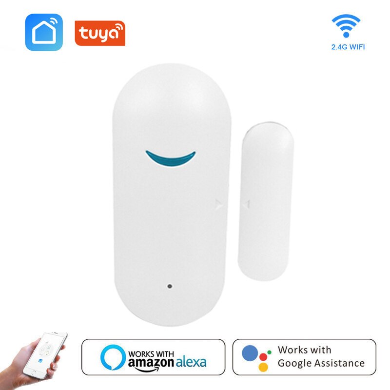 Tuya WiFi Door Sensor Smart Door Open/Closed Detectors Wifi Window Sensor Work With Alexa Google Home Smart Life App