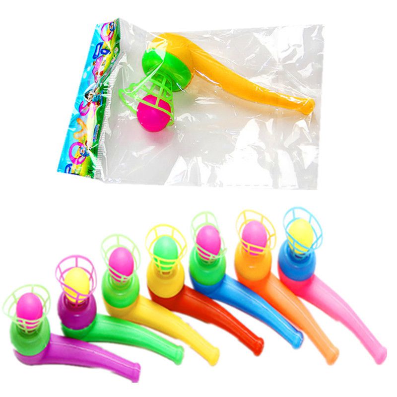 5pcs Drijvende Bal Lucht Schorsingen Plastic Party Blow Pijp Bal Waait Bal Voor Kinderen Willekeurige Kleuren