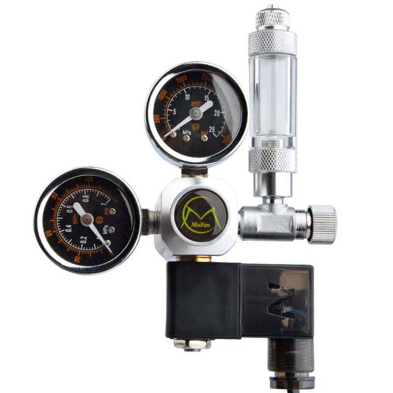 Aquarium CO2 Pressure Regulator 220V Electromagnetic Pressure Gauge System Regulator Automatic Electric Switch Pressure Reducer: 9FF801654-D