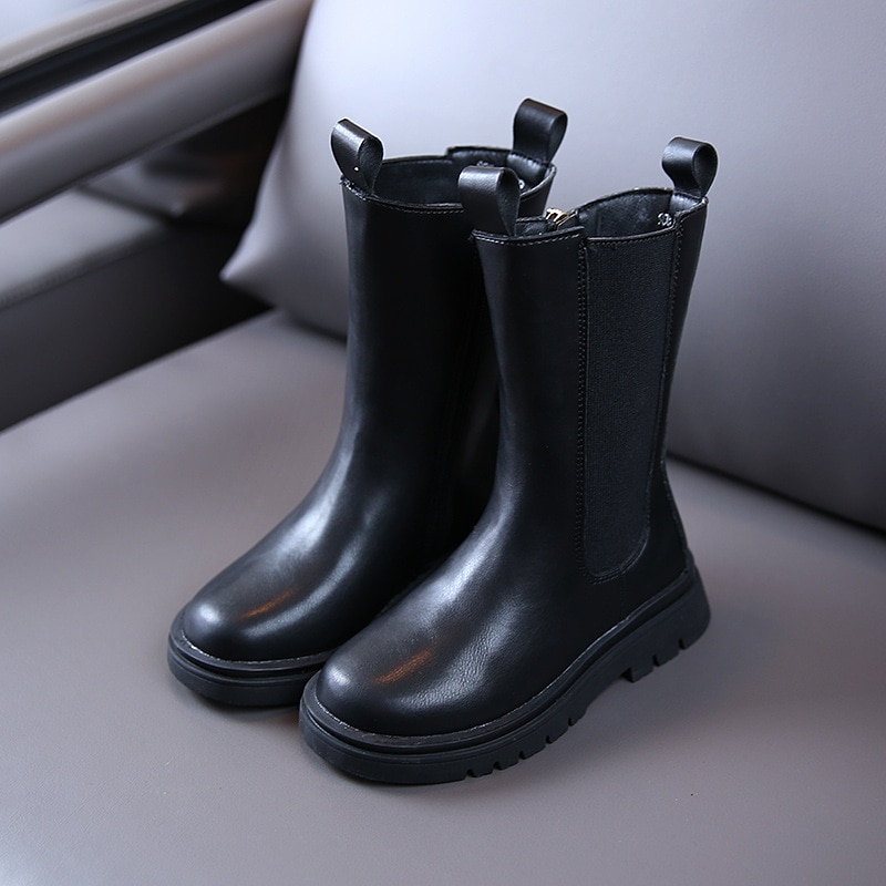 Inverno Stivali di Gomma di Moda Per Le Ragazze alti al ginocchio Bambini Stivali di pelle Dei Bambini Caldo pattini Della Principessa di colore puro SX501