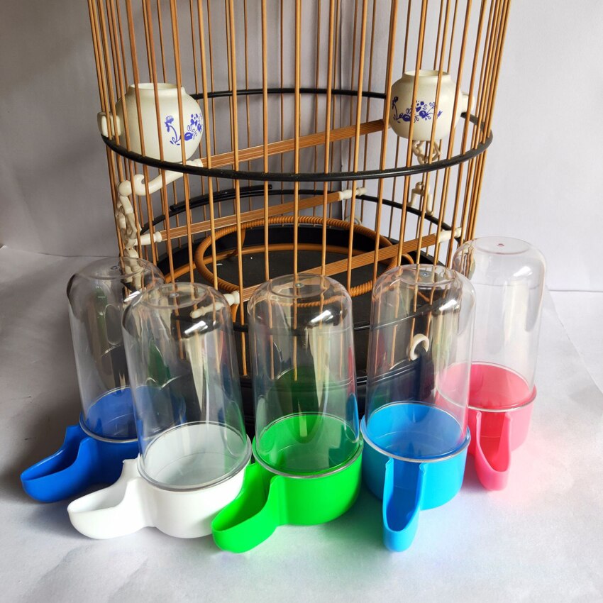 Alimentador de aves de plástico, bebedero automático, bebedero para loro y mascota, tazones para beber, jaula para loro, 1 unidad