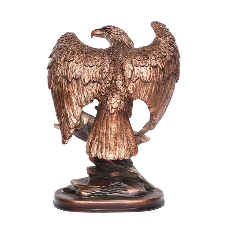 Høj patriotisk skaldet ørn på klipper statue ørn dekorativ bronze harpiks figur 11ua