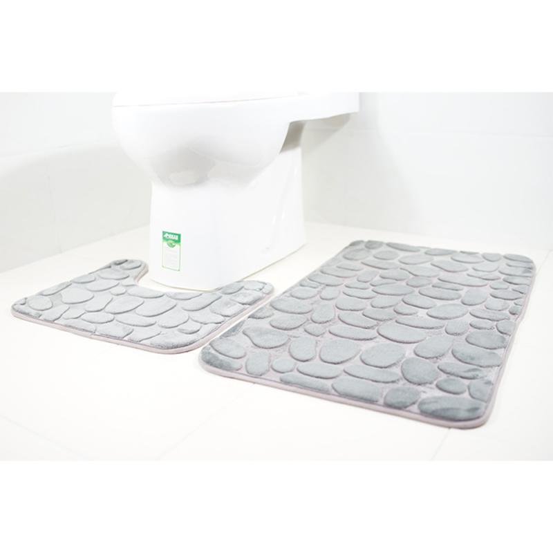2 Pcs Bathroom Mat Bath Pedestal Mats 6 colors Anti-slip Absorbent Cobblestone Soft mat Bathroom Products