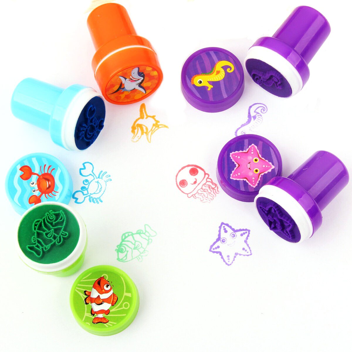 10 Stks/set Kinderen Speelgoed Postzegels Cartoon Dieren Fruit Kids Seal Voor Scrapbooking Stamper Diy Cartoon Stamper Speelgoed