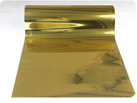 Bredde 50 cmx 100cm varmeoverførsel vinylfilm pet metal lys spejl finish til tekstil print: Guld