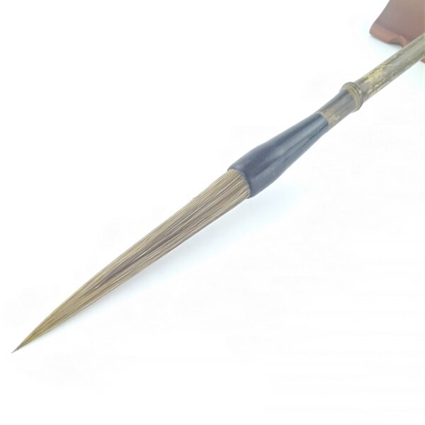 Long size Chinese Calligraphy Brush Pen Slender Gold Writing Xing Cao Chinese Line Liner Painting Brush Stone Hard Badger Hair