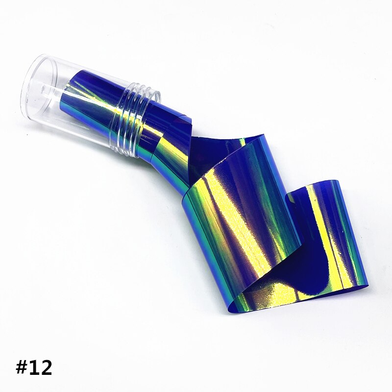 Aurora lámina de cristal para uñas, película adhesiva de celofán, de tendencia de uñas coreanas, cubo de hielo, decoración DIY, 100cm/botella: 12