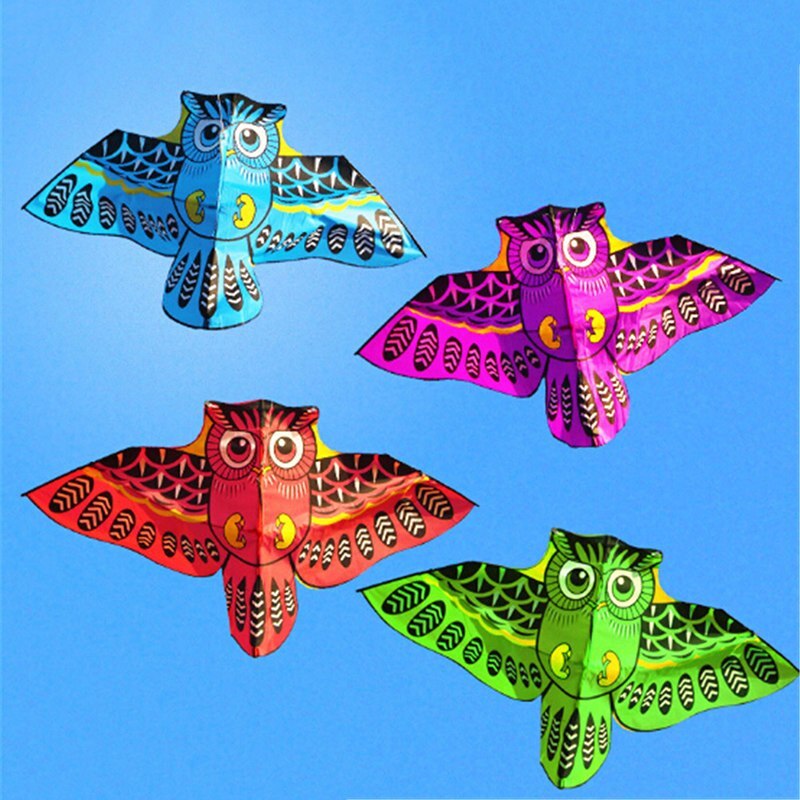 Kleurrijke Cartoon Uil Kite met 110 cm Flying Kite Line Kids Outdoor Speelgoed