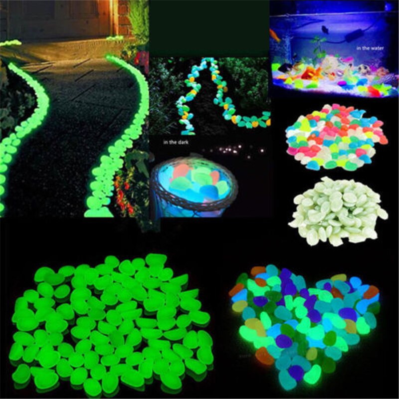 50 stücke Leucht Stein fluoreszierend Kies Kies Aquarium Aquarium Garten Dekoration in sterben Leuchtende Steine