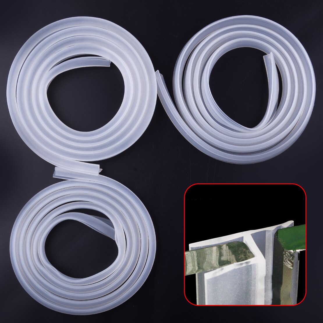 2M Rubber Siliconen Bad Douche Scherm Deur Raam Afdichting Strip Kloof Gebogen Platte 0.6Cm/1Cm/1.2Cm