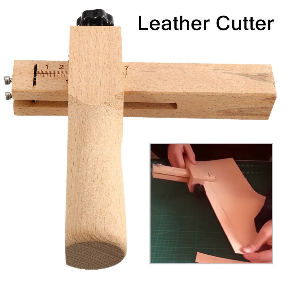 Wood Adjustable Strip and Strap Cutter Craft Tool Leather Hand Cutting Tools