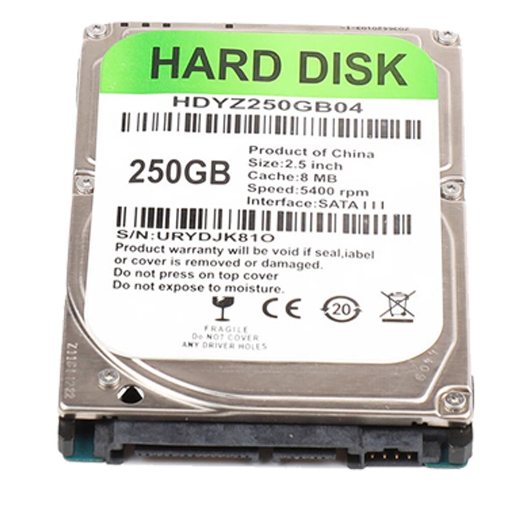 5400-7200 RPM 80GB/120GB/160GB/250GB/320GB/500GB Internal HDD 2.5 inch SATA III 5400 RPM Hard Drive for Laptop PC Windows Mac: 250GB