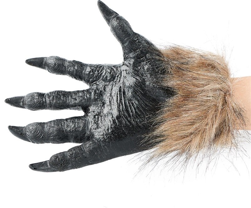 guantes de garra de lobo de hombre lobo guantes de goma guardamanos negro de personalidad de simulación con consejos garra