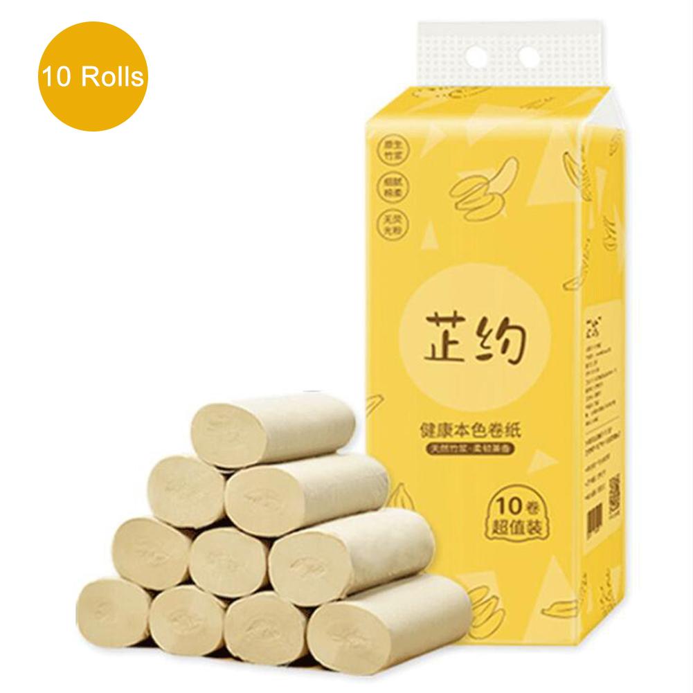 10Roll/lOT Household Toilet Paper 3-Ply Bamboo Pulp Roll Paper For Home Kitchen Bathroom Office And More