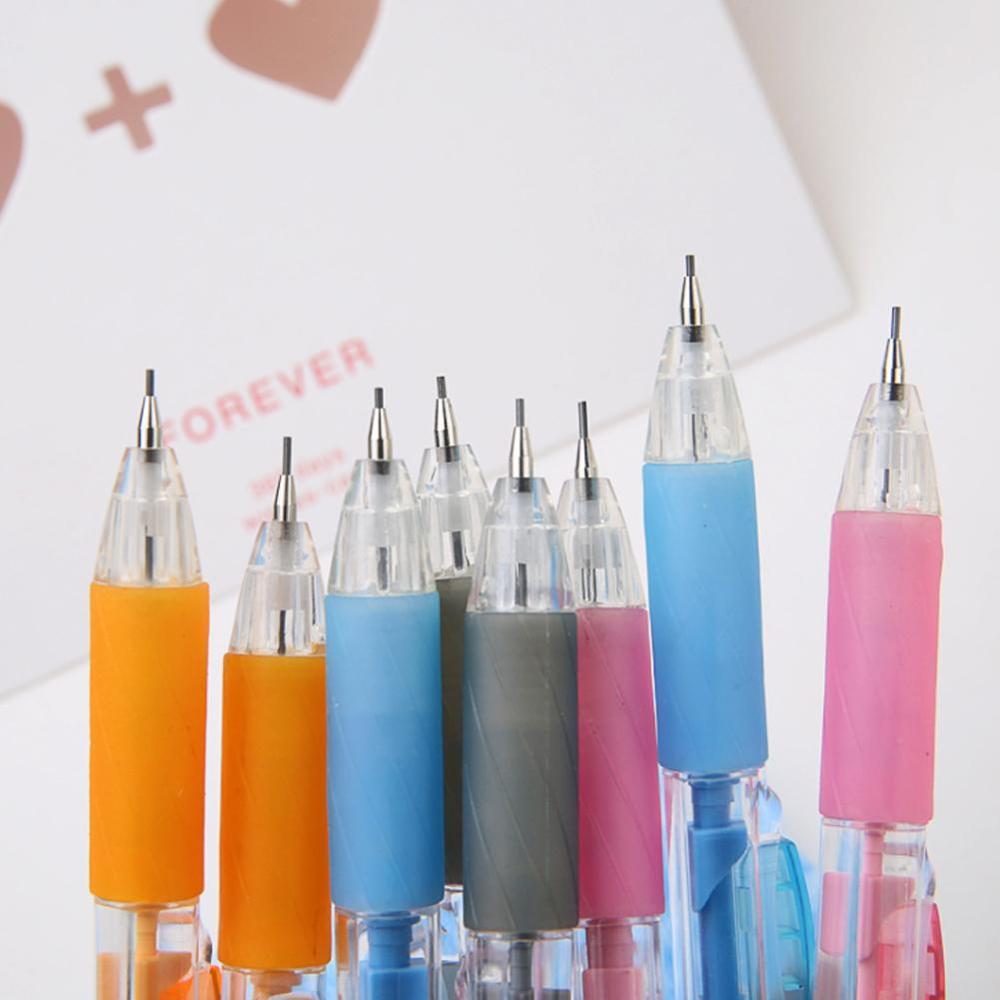 1pcs 0.7mm Transparent Mechanical Pencils With Eraser Supplies For Students Color Writing School as Random J1O9