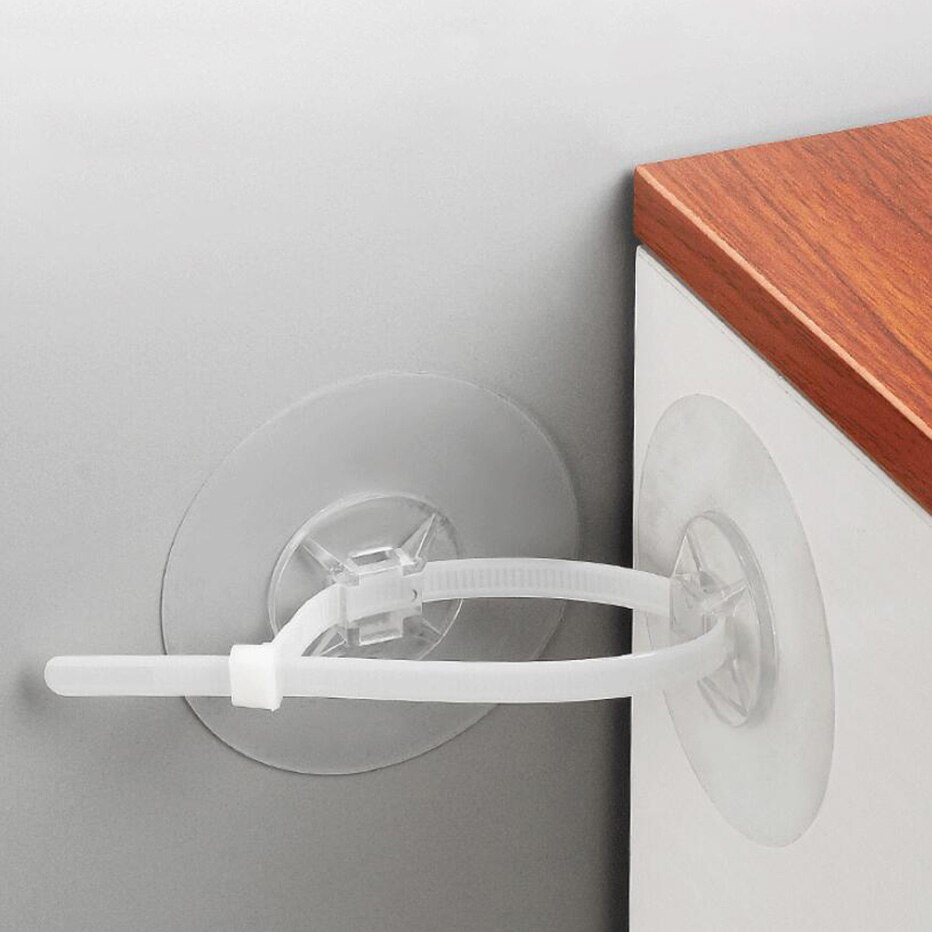 Soporte anticaída para muebles de armario sin perforaciones, correas de seguridad ajustables para niños, bloqueo autoadhesivo para el cuidado del bebé