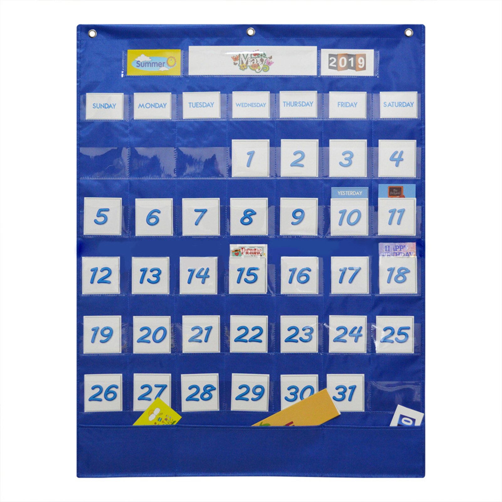 School Classroom Calendar Pocket Chart Wall Calendar &amp; Weather Chart with 117 Cards Teaching Tool Supplies, 25.75*33.75in: Type 1