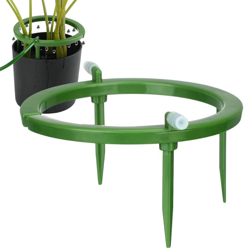 Sistema de riego por goteo para plantas, bucle de goteo para plantas con soporte, anillo de riego por goteo para plantas, gotero de agua para plantas de jardín