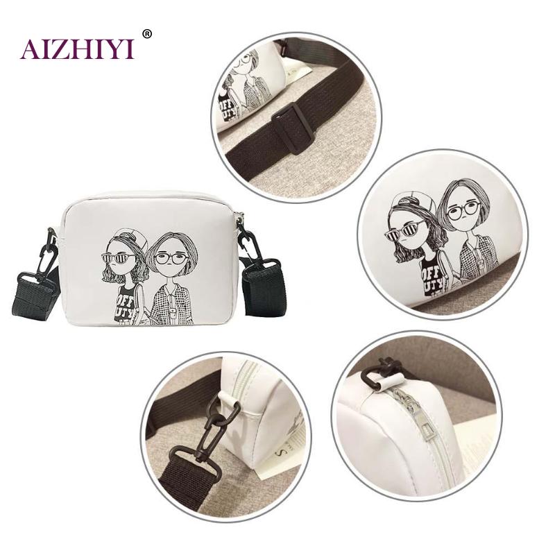 Mulheres dos desenhos animados impressão praça bolsas de ombro mensageiro casual couro do plutônio feminino crossbody sacos bolsa feminina mujer