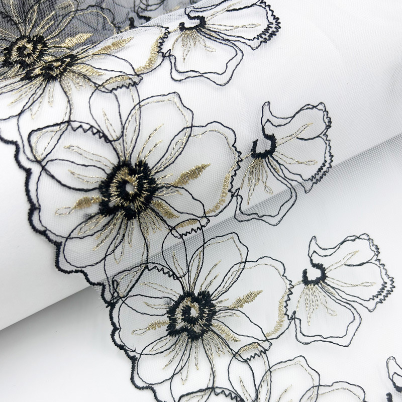 1 jard tiulu haftowane koronkowe wykończenia DIY biustonosz sukienka szycie tkanin wysokiej jakości tiulowa siatka wykończenia tkaniny robić rzemiosła akcesoria bieliźniane