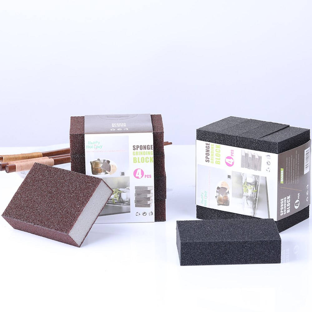 1/4pcs Alumina Diamond Grit+ Sponge High Density Emery Magic Sponge For Cleaning Homeware Kitchen Sponge Removing Rust Rub