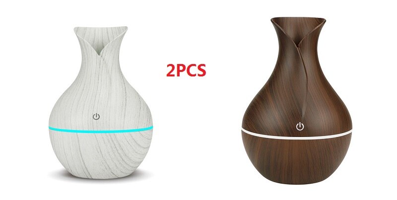 KBAYBO 130ml USB difusor de aceites aromáticos humidificador eléctrico de madera humidificador de aire ultrasónico aromaterapia LEDlight nebulizador para el hogar: k-h121be