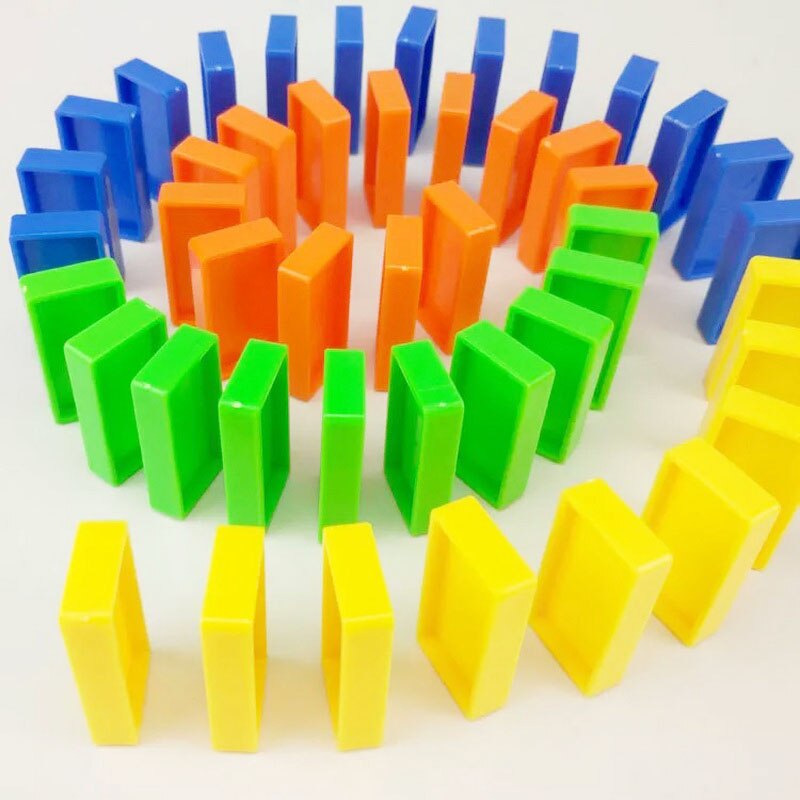 Blocs de dominos colorés pour enfants, jeux de Puzzle, jouets éducatifs pour enfants, d'anniversaire, jouet en plastique amusant