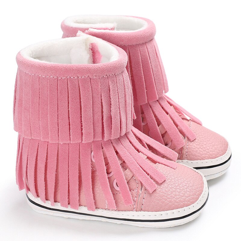 Baby Meisje Laarzen Pasgeboren Baby Meisje Snowboots Winter Kwastje Laarsjes Baby Peuter Schoenen 3-12M: Roze / 13-18 months