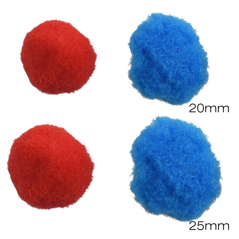 200 Pcs Gemengde Kleur Zachte Pluizige Pompons Voor Kinderen Ambachten, 100 Pcs 25 Mm & 100 Pcs 20 Mm