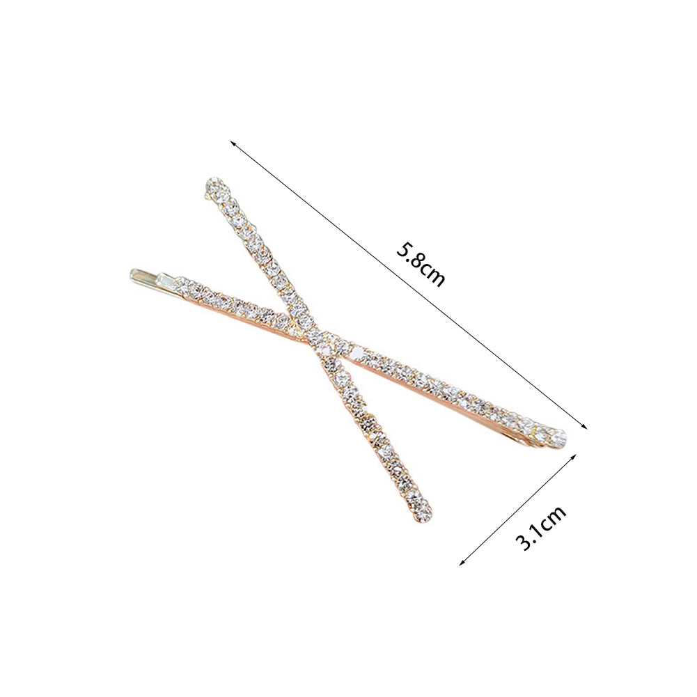 Horquillas cruzadas de cristal con diamantes de imitación para niña, pinzas para el pelo, pasadores, Clip lateral Simple, accesorios para el cabello, 1 ud.