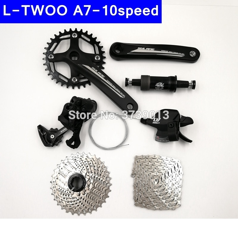 L-TWOO A7 10sp grupo bicicleta de montaña 30 velocidad cambio Chainwheel metamorfo Cadena de Cassette Kit de rueda libre shimanoMT200 freno de disco