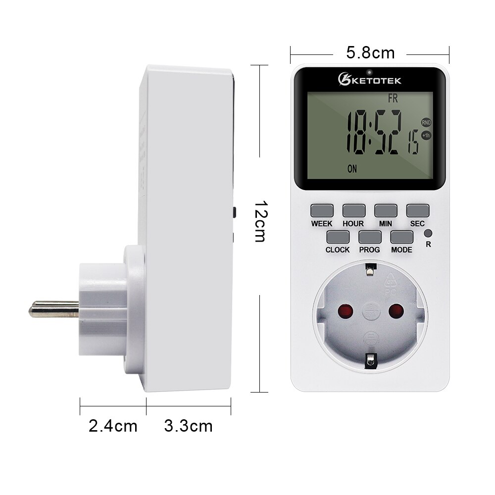 Digital Timer Switch Socket With Timer Outlet Energy Saving Kitchen Timer Week Hour Counter Programmable Socket UK/EU/US/FR Plug