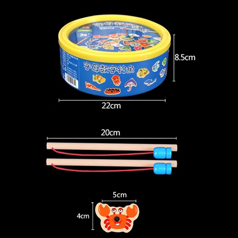 40pcs Children Number Letter Magnetic Fishing Game Children&#39;s Game Magnet Fish Toy Game Educational Developing Toys For Children
