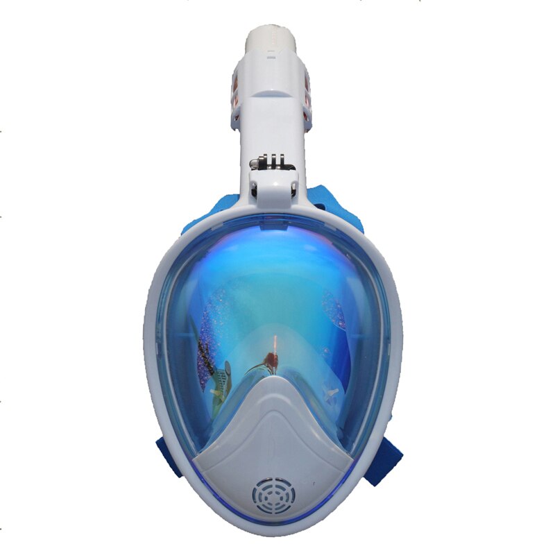 Underwater Anti Fog Diving Mask Snorkel Swimming Training Scuba mergulho 2 In 1 full face snorkeling mask For Gopro Camera: NO.4 Plated / S/M