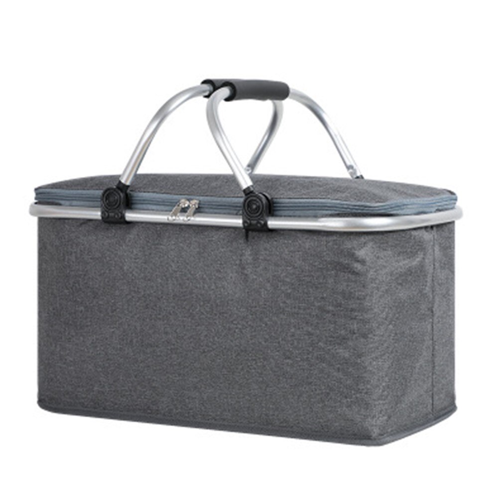 Picnic Basket Folding Picnic Lunch Bag Camping Hiking Ice Bucket Portable Storage Basket, Outdoor Picnic Box: C