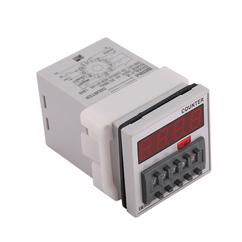 DH48J-A AC220V 50/60Hz Digital Counter Relay Display Counting Relay 1-999900 11-Pin