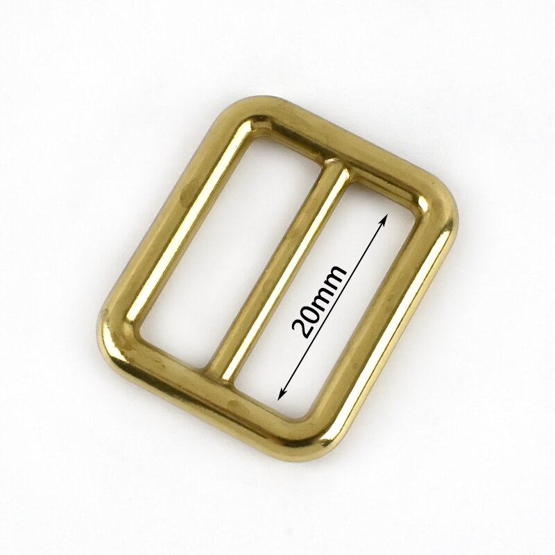 5/10Pcs 18-38mm fibbie per cinture tri-glide in ottone massiccio cinturino per borsa regolare fibbia tessitura cursore fibbia cinturino fai da te accessori gancio: 10Pcs / Brass-20mm