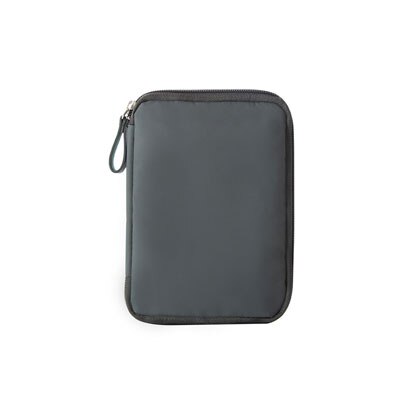 Small Casual Clutch Wallets Nylon Double Zipper Travel Men Passports ID Cards Holder Organizer: Gray Size S