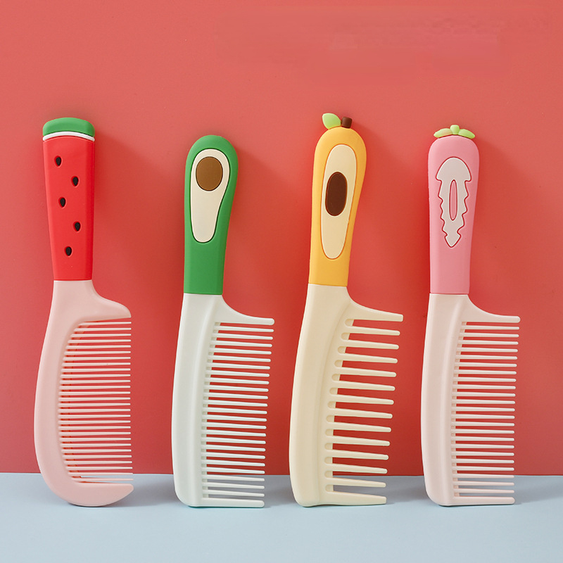 Neue Nette Obst Griff Friseur Kamm Anti-statische Süssigkeit Farbe Hohe Haar Cmb für Mädchen Frauen freundlicher haar Kamm