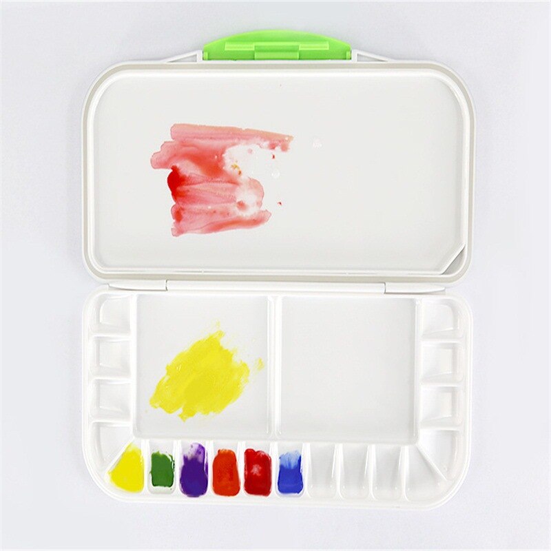 1 peça 18 Grade Dobre Arte Pintura Em Aquarela Paleta de Plástico Paleta de Cores de Água Profissional Para Desenho Material Escolar Arte