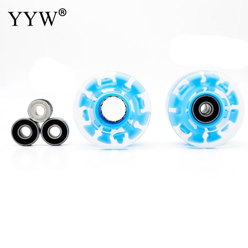 4pcs/Lot Flash Wheels PU Rubber Skate Wheels Luminated 82A Roller Skates With Ball Bearings Quad Double 2 Row Line Accessories
