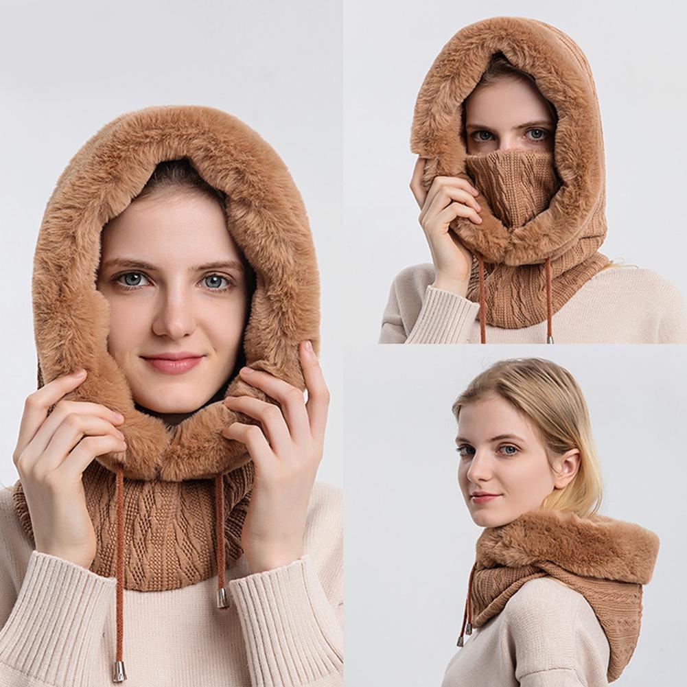 Dicke Warme Winter Hütte Haube Kalt-nachweisen Ski Deckel warm Kalt-beweis Headwear Schal Integrierte Winddicht Hütte Bergsteigen F V1u2