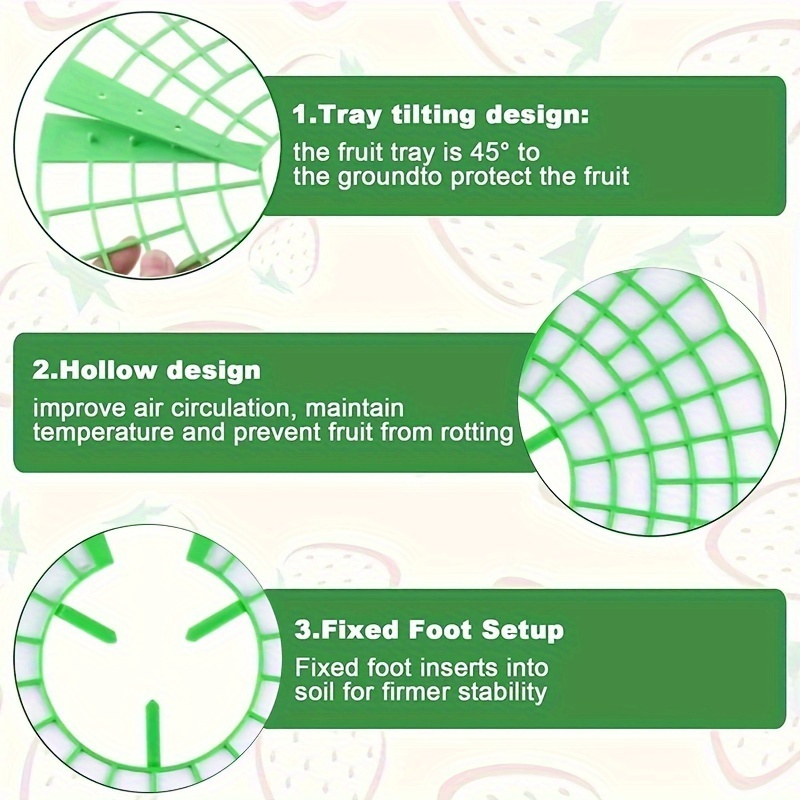5/10pcs Green Strawberry Planting Rack with 3 Sturdy Legs To Prevent Fruit Mold and Decay, Practical Yard Storage Rack