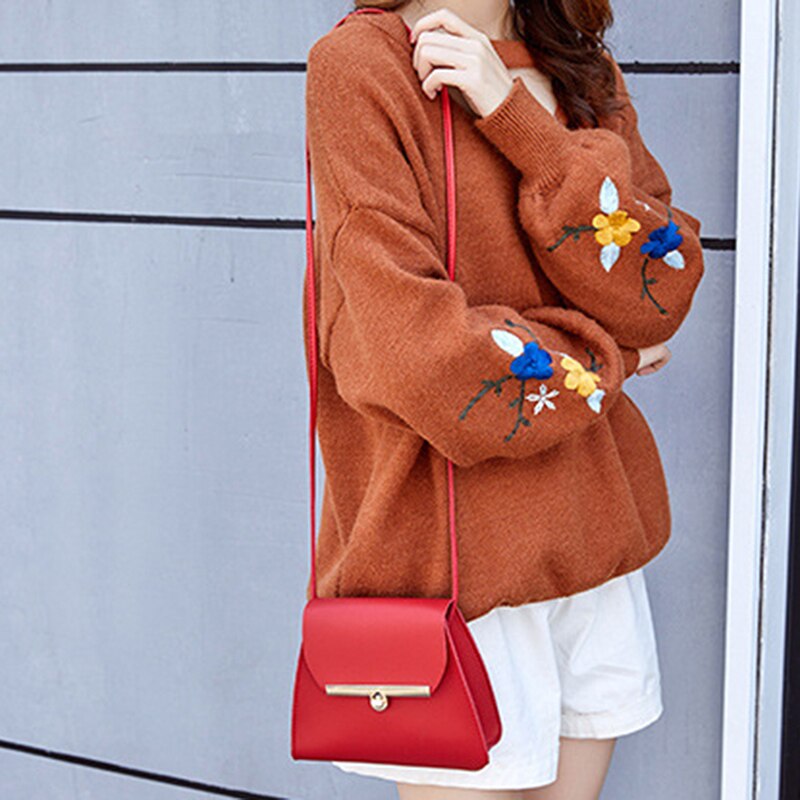 Carré rouge noir sacs fente décontracté blanc épaule impression Mini sac chaîne femmes poche fermeture éclair sac intérieur