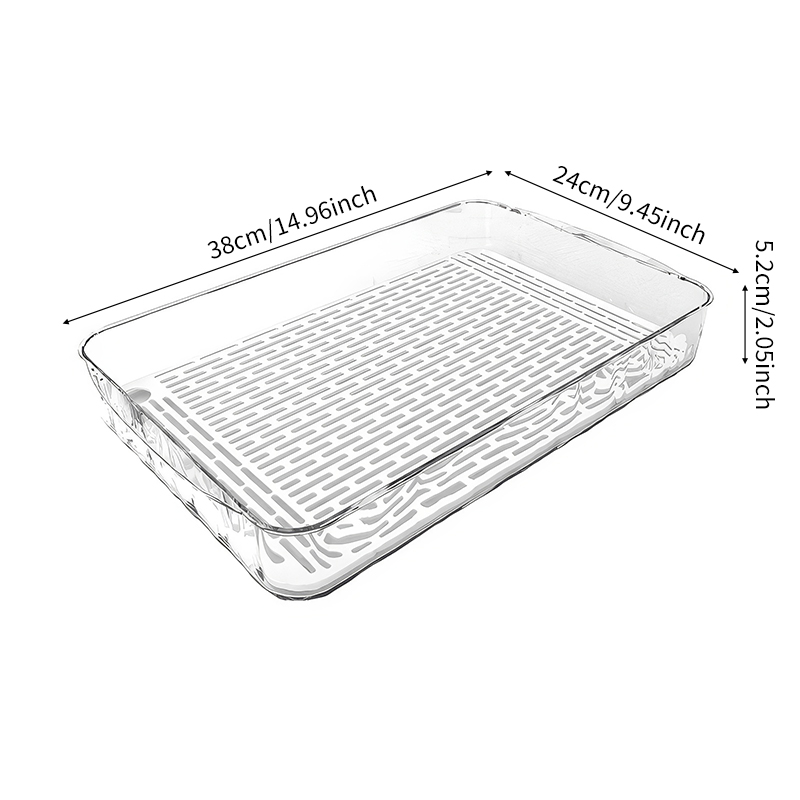 Bandeja de almacenamiento de drenaje de vajilla transparente, bandeja para fregadero de cocina, bandeja de frutas para sala de estar, organizador de artículos de tocador para baño, PET: Negro