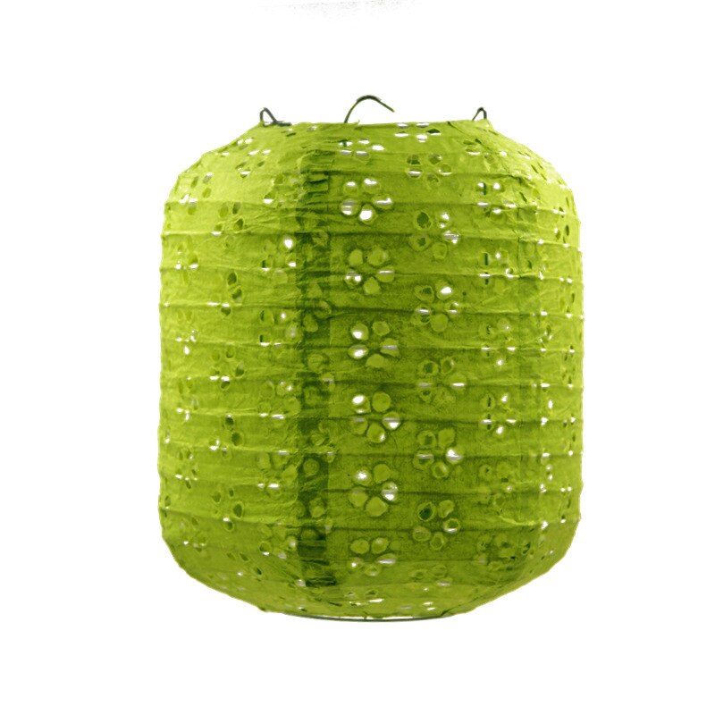 8-10-12-14-16Inch Chinese Style Hollow Paper Lanterns Wedding Paper Party Decoration Supplies Children DIY Lanterns: ellipse green / hollow 15cm